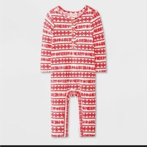 NEW Cat & Jack Festive Red and White Kids Footie